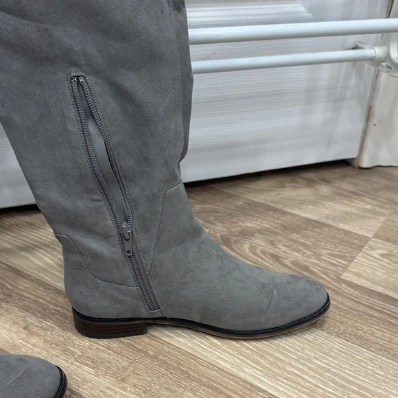 Aldo Gray Suede Over-the-Knee Boots - Picture 2 of 5